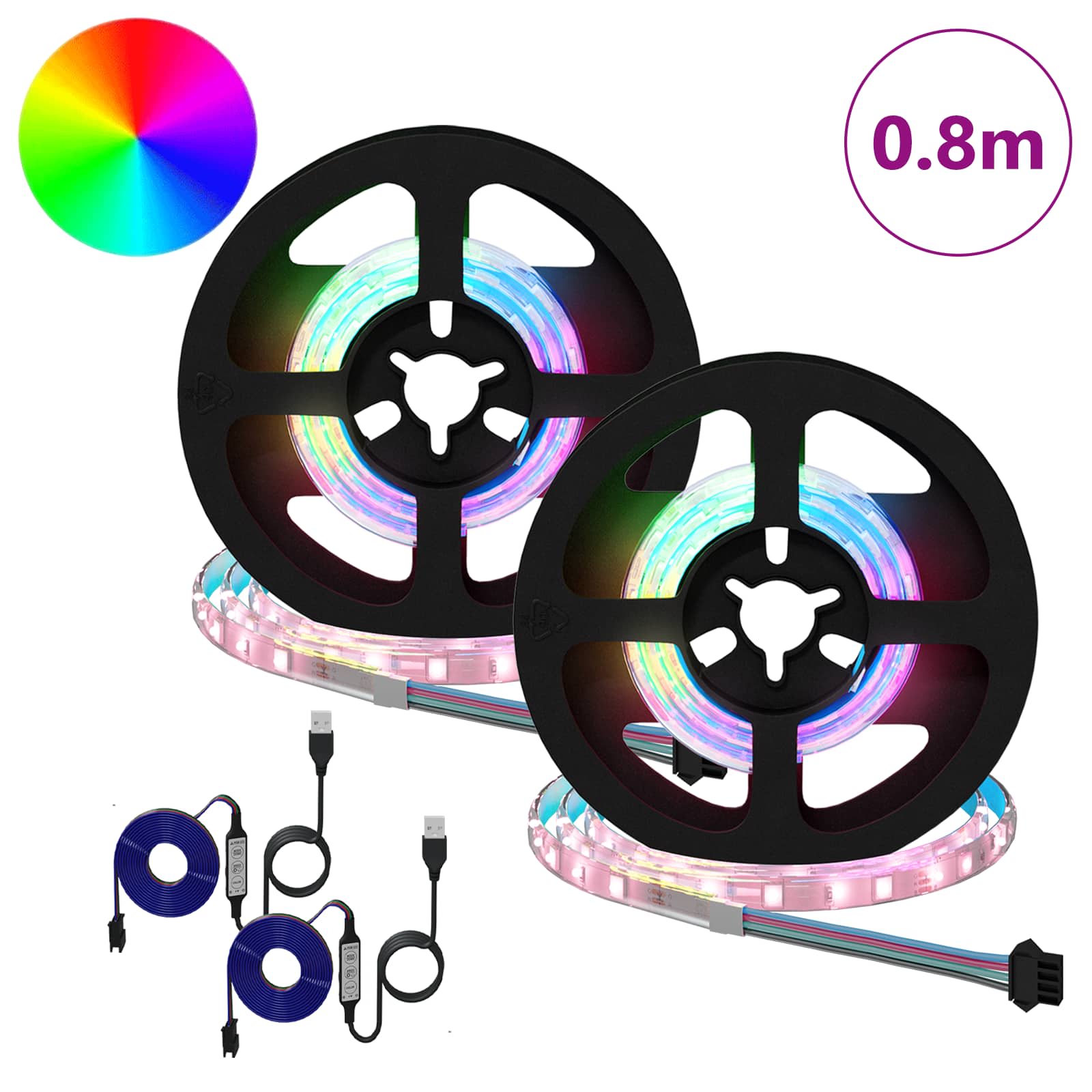 Bandă LED 4 pcs Negru și transparent 40 x 0,8 x 0,3 cm [1]