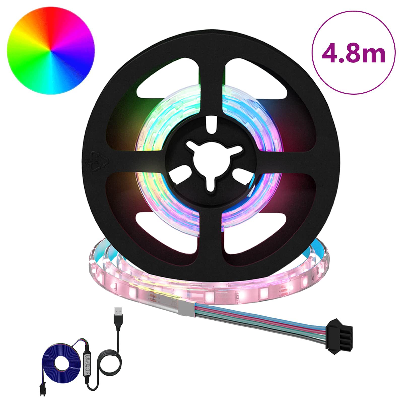 vidaXL LED-strip 24 pcs Zwart en transparant 40 x 0,8 x 0,3 cm