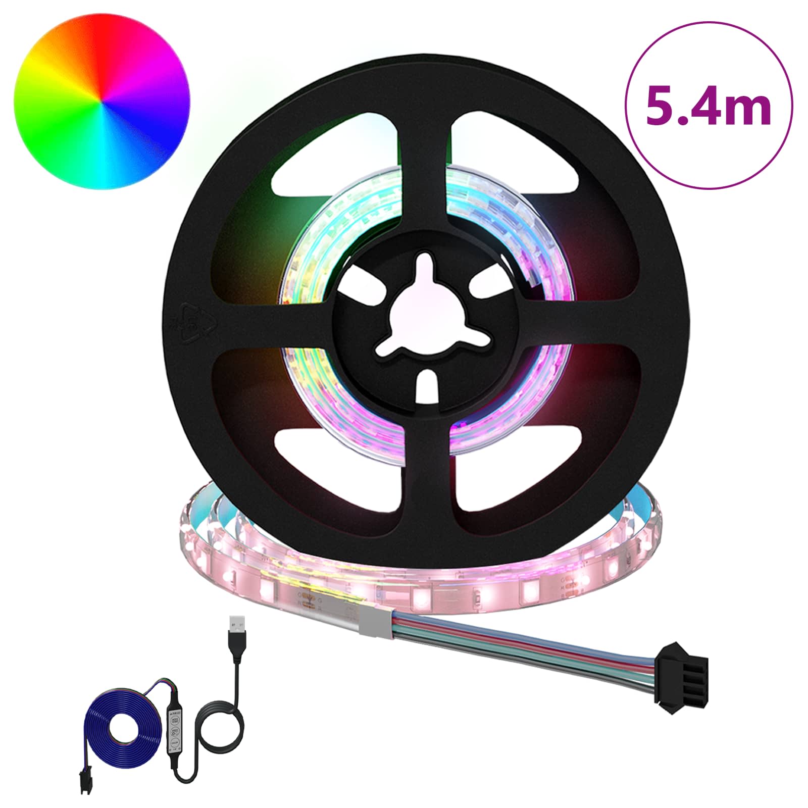 vidaXL LED-strip 24 pcs Zwart en transparant 45 x 0,8 x 0,3 cm