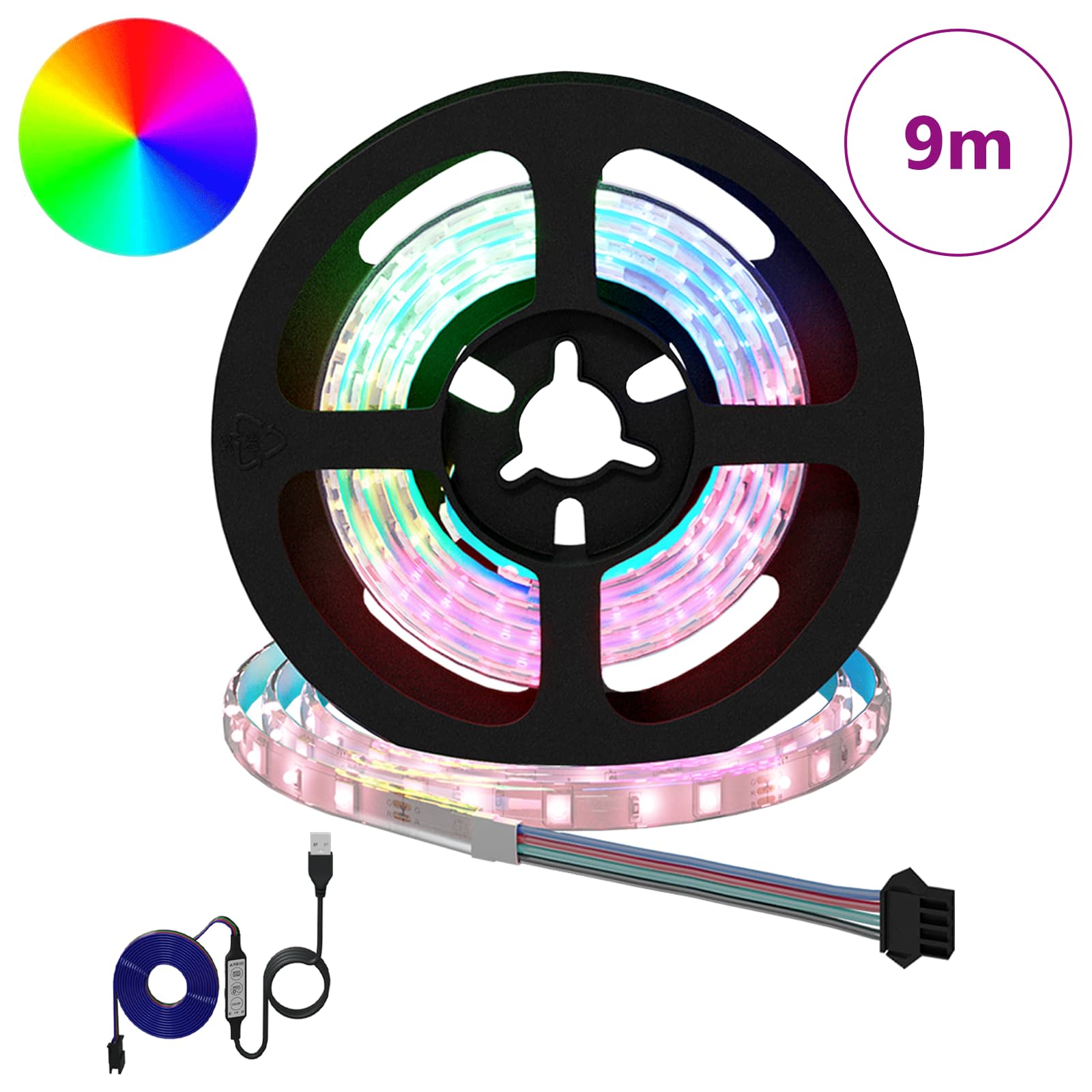 vidaXL LED-strip 24 pcs Zwart en transparant 75 x 0,8 x 0,3 cm