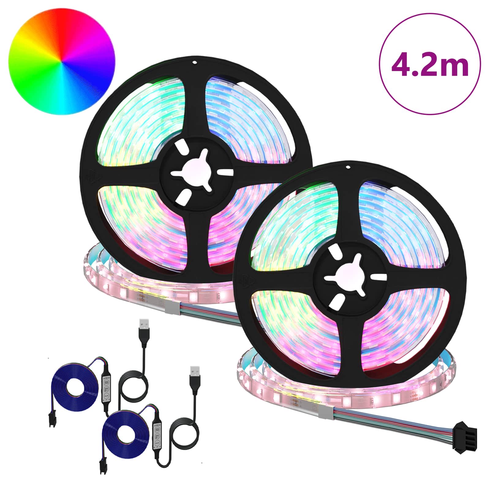 Bandă LED 4 pcs Negru și transparent 210 x 0,8 x 0,3 cm [1]