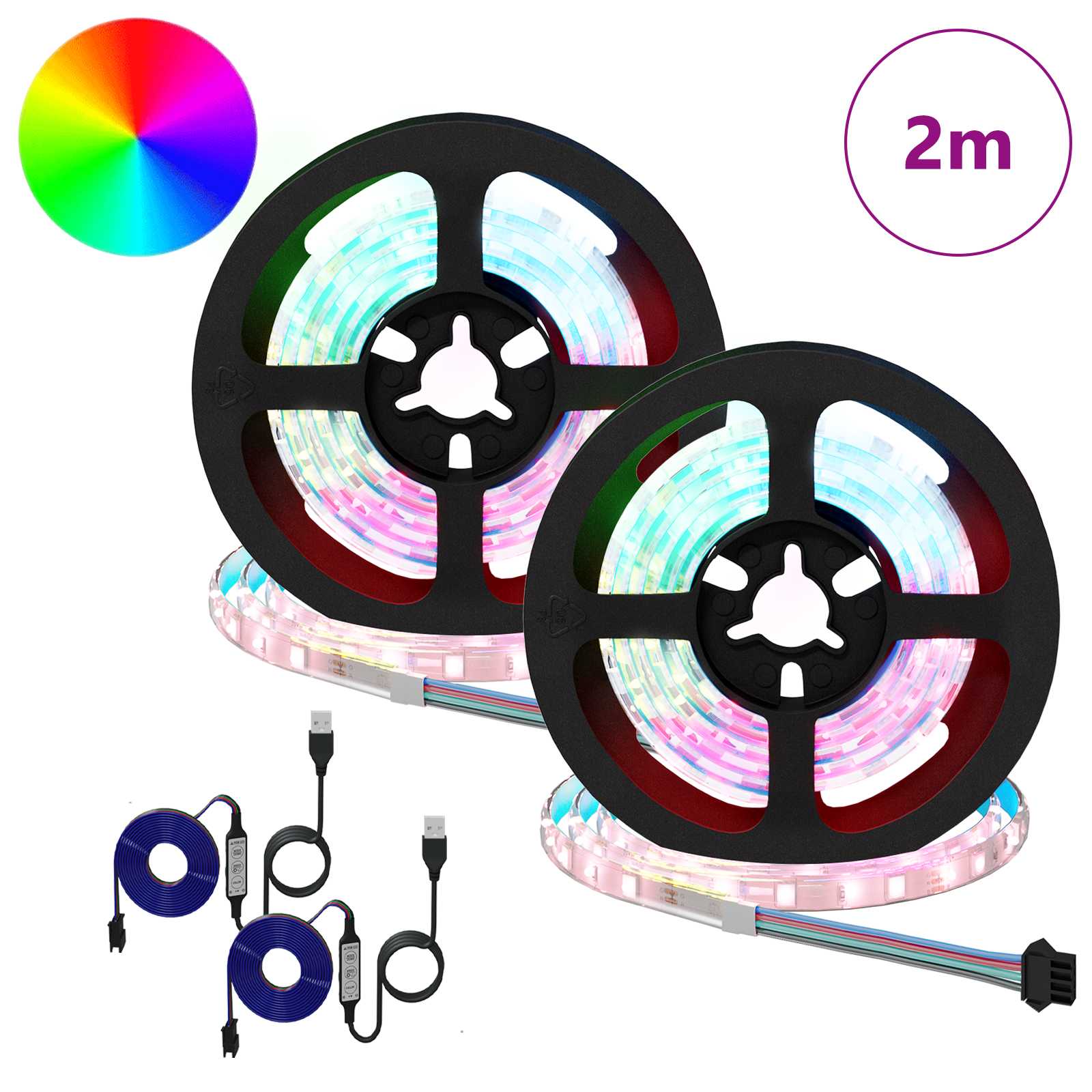 Bandă LED 4 pcs Negru și transparent 100 x 0,8 x 0,3 cm [1]