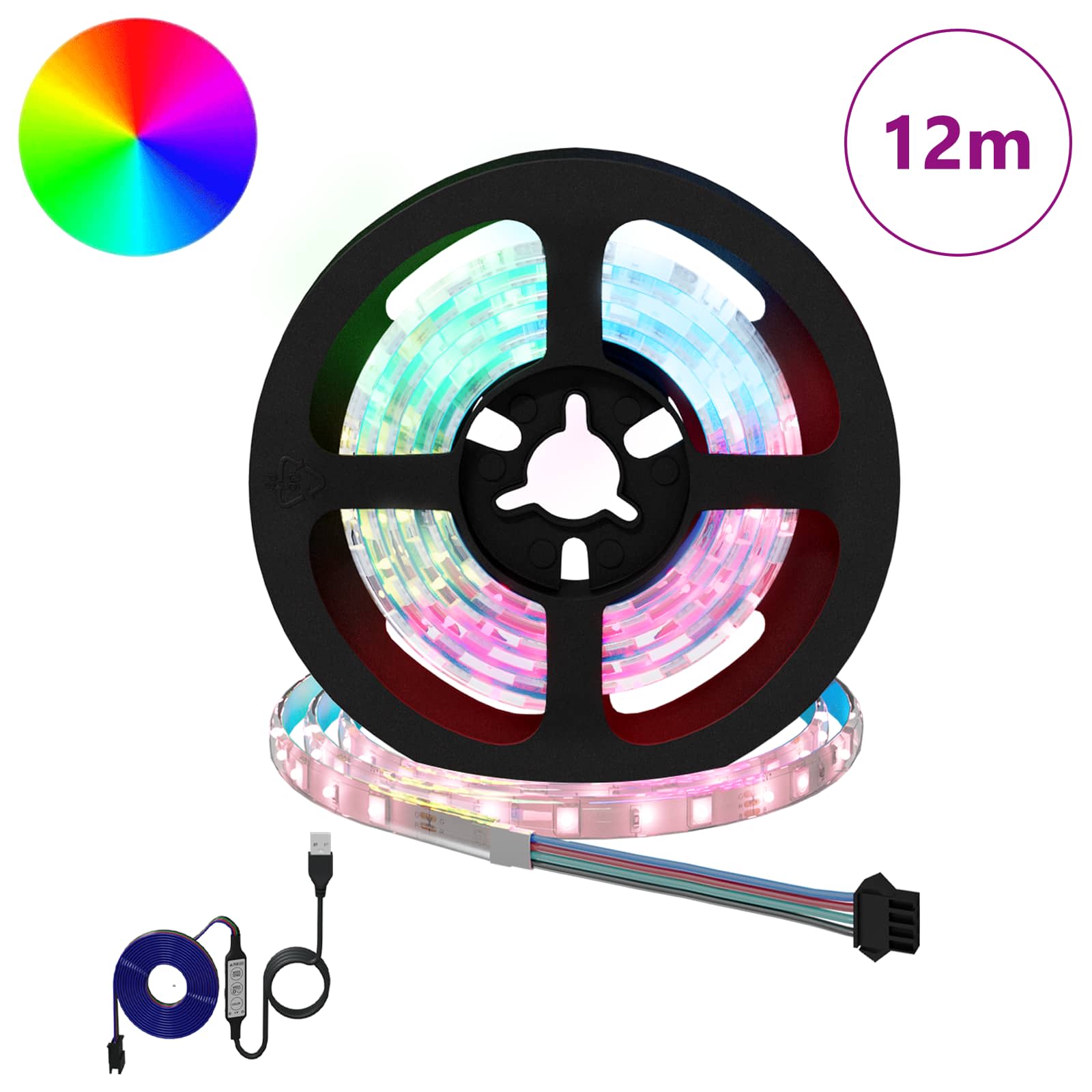 LED-strip 12 pcs Zwart en transparant 1000 mm image 2