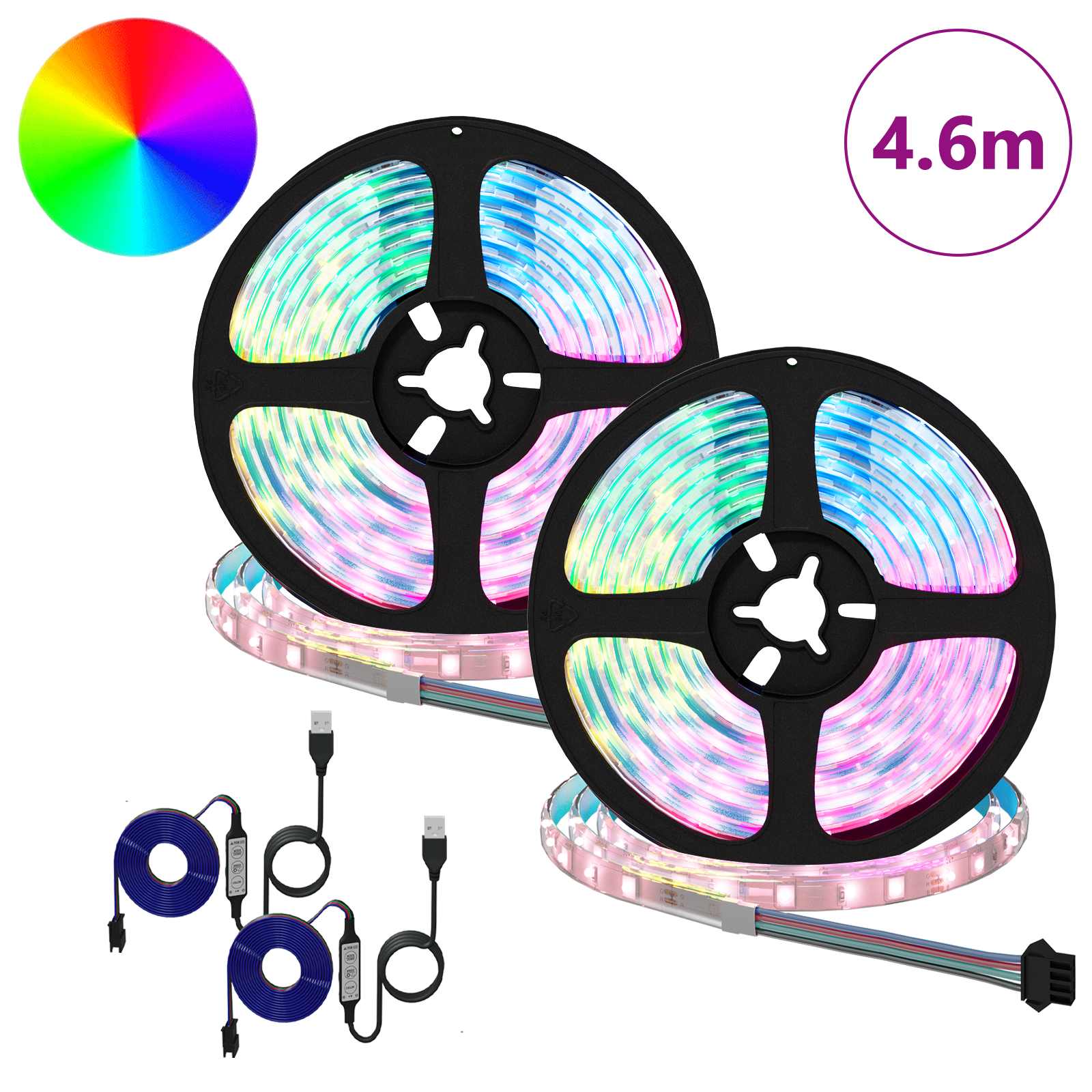 Bande LED 4 pcs Noir et Transparent 230 x 0,8 x 0,3 cm – Image 2