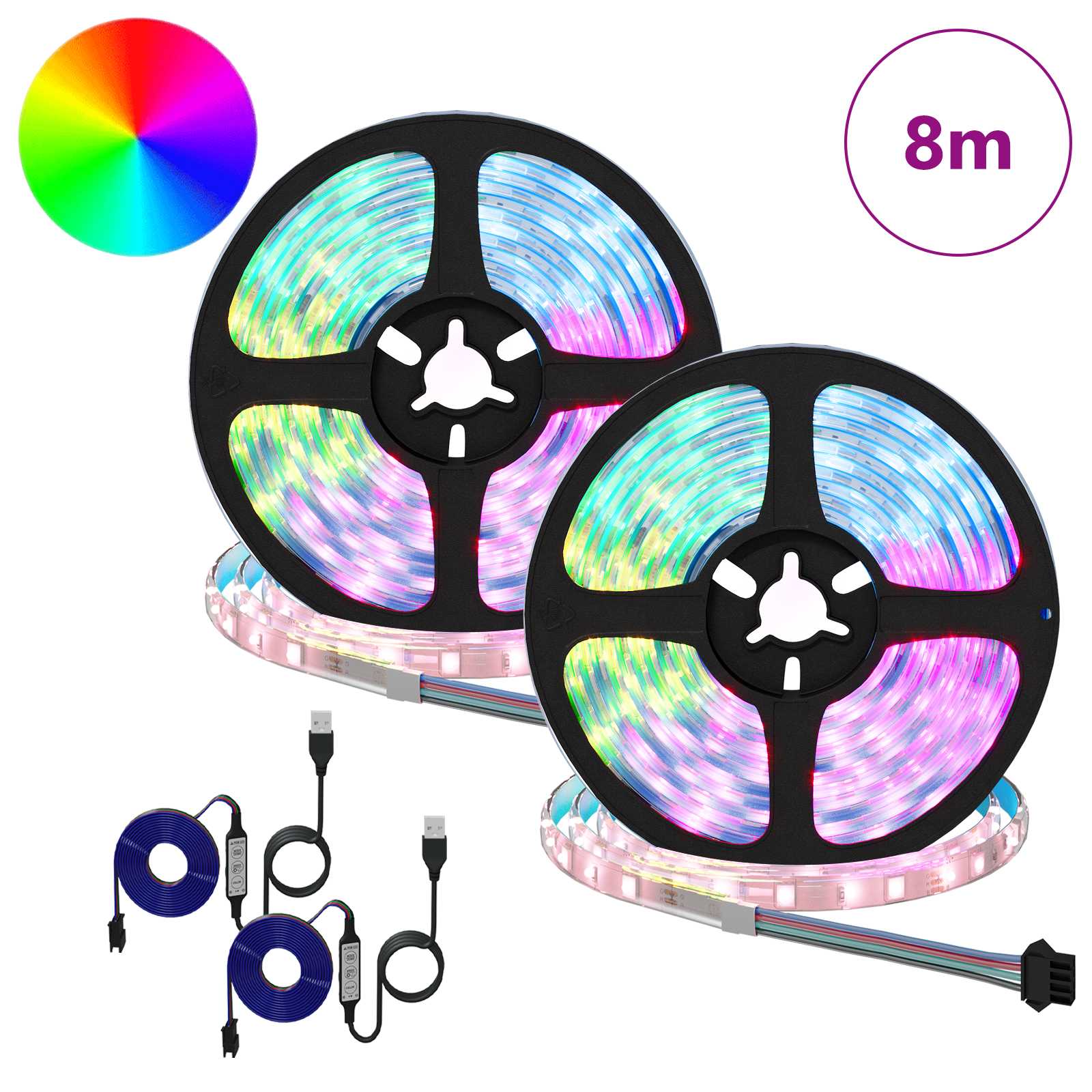 Bandă LED 4 pcs Negru și transparent 400 x 0,8 x 0,3 cm [1]