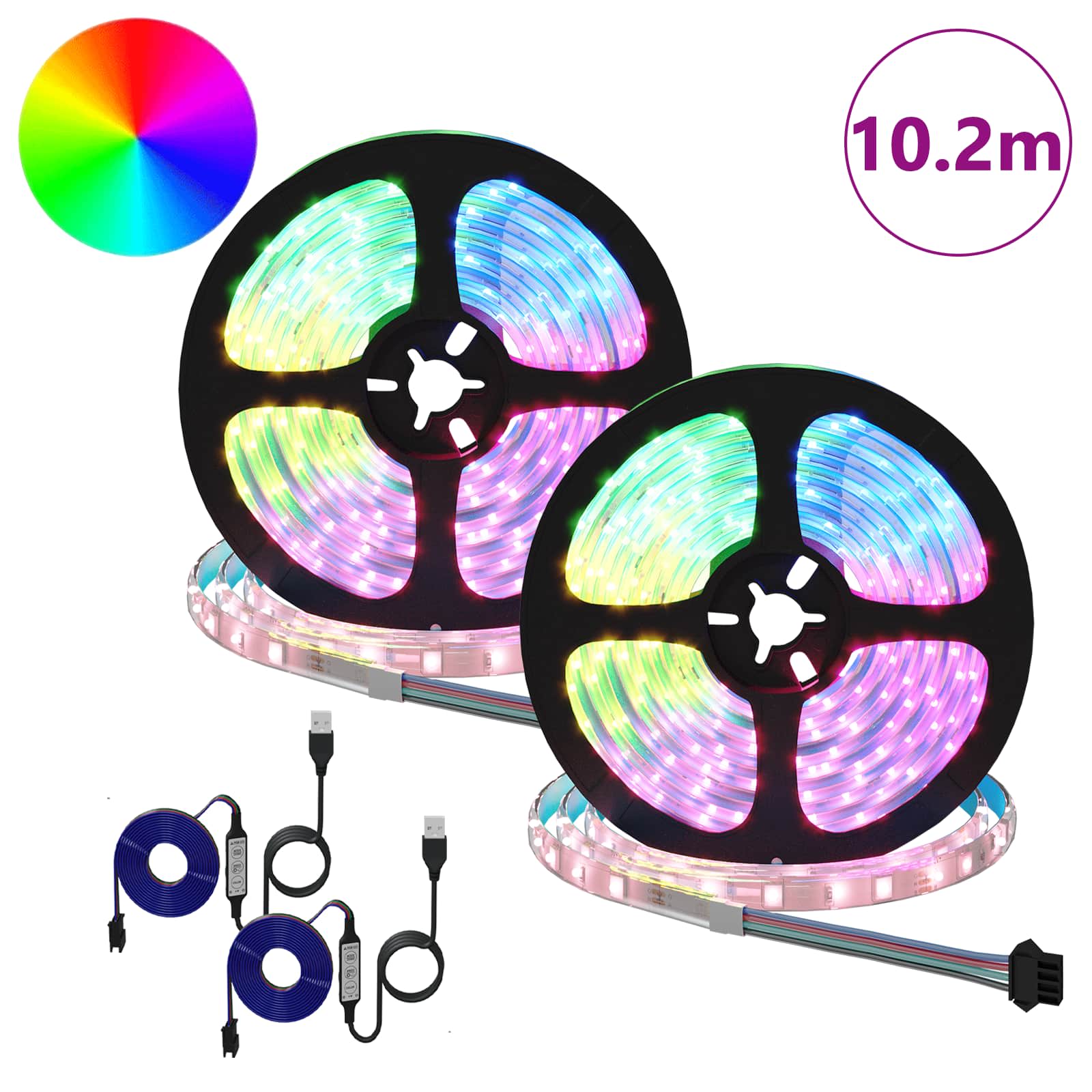 Bandă LED 4 pcs Negru și transparent 510 x 0,8 x 0,3 cm [1]