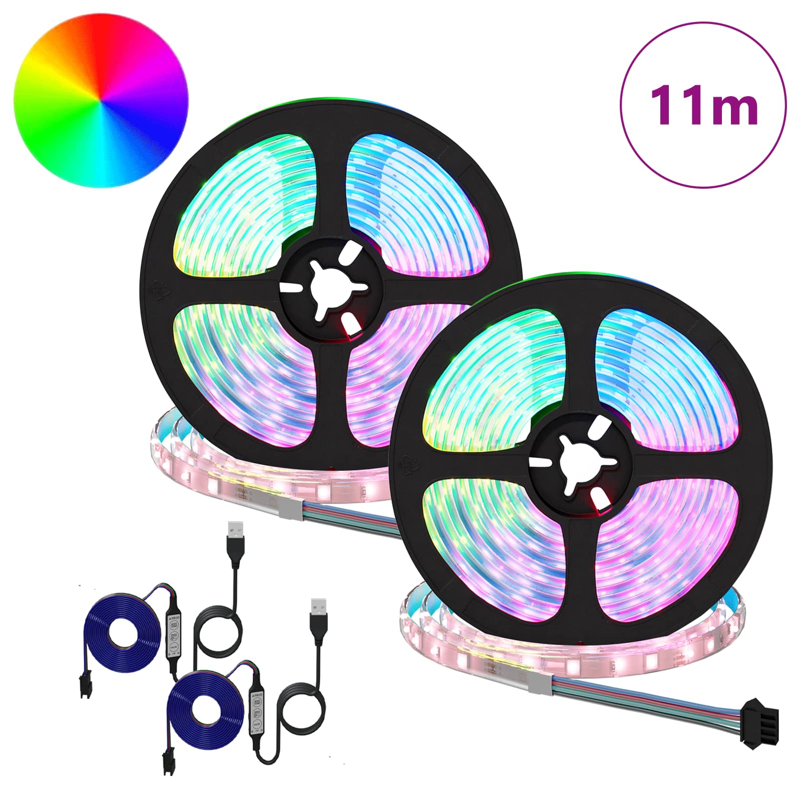 Bandă LED 4 pcs Negru și transparent 550 x 0,8 x 0,3 cm [1]