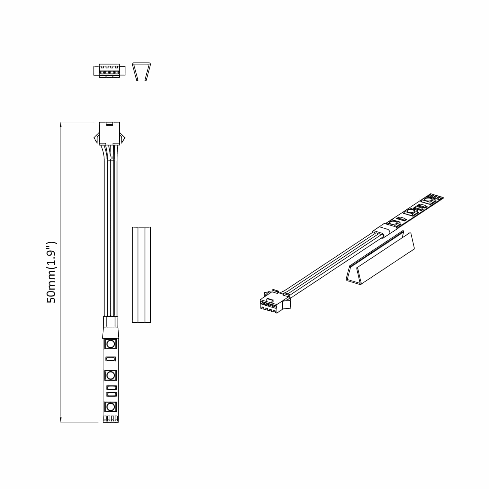 Bandă LED 4 pcs Negru și Alb 150 cm Cupru și Plastic [5]