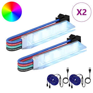 LED pás 2 pcs Černá a vícebarevná 1745 mm Měď a plast - obrázek 2