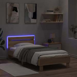 Postelový rám s LED Dub sonoma 80 x 200 cm Kompozitní dřevo - obrázek 3