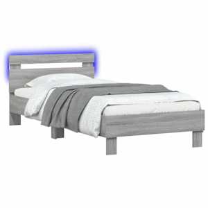 Postelový rám s LED Šedý Sonoma 80 x 200 cm Kompozitní dřevo - obrázek 2