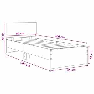 Postelový rám s LED Dub artisan 80 x 200 cm Kompozitní dřevo - obrázek 10