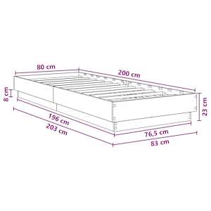 Postelový rám s LED Bílá 80 x 200 cm Kompozitní dřevo - obrázek 9