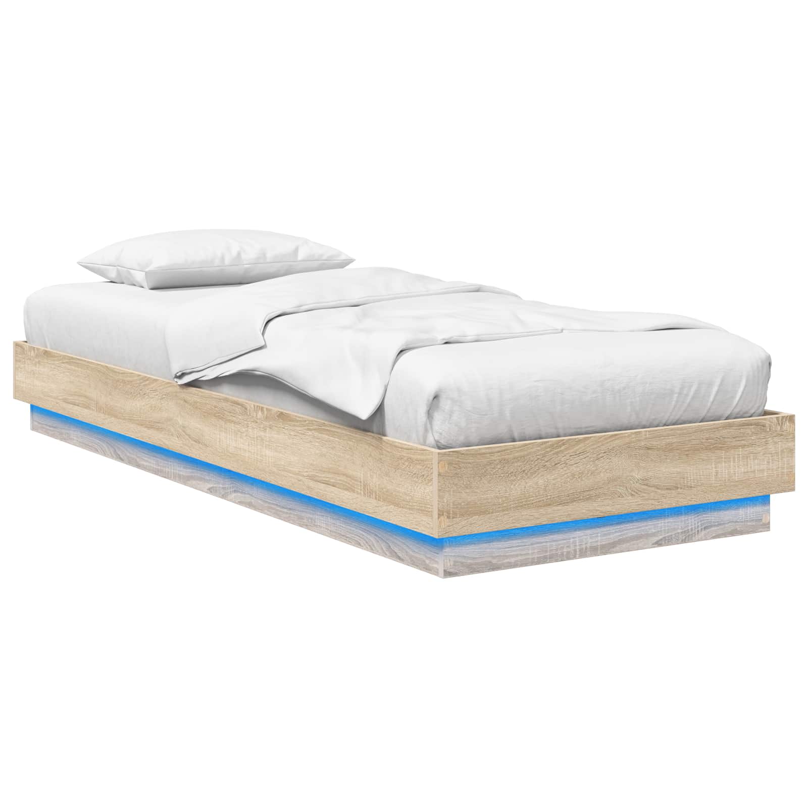 Posteljni okvir z LED Sonoma hrast 80 x 200 cm Inženirski les - slika 2