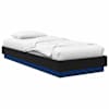 vidaXL LED-lampidega voodiraam Must tamm 80 x 200 cm Tehispuit