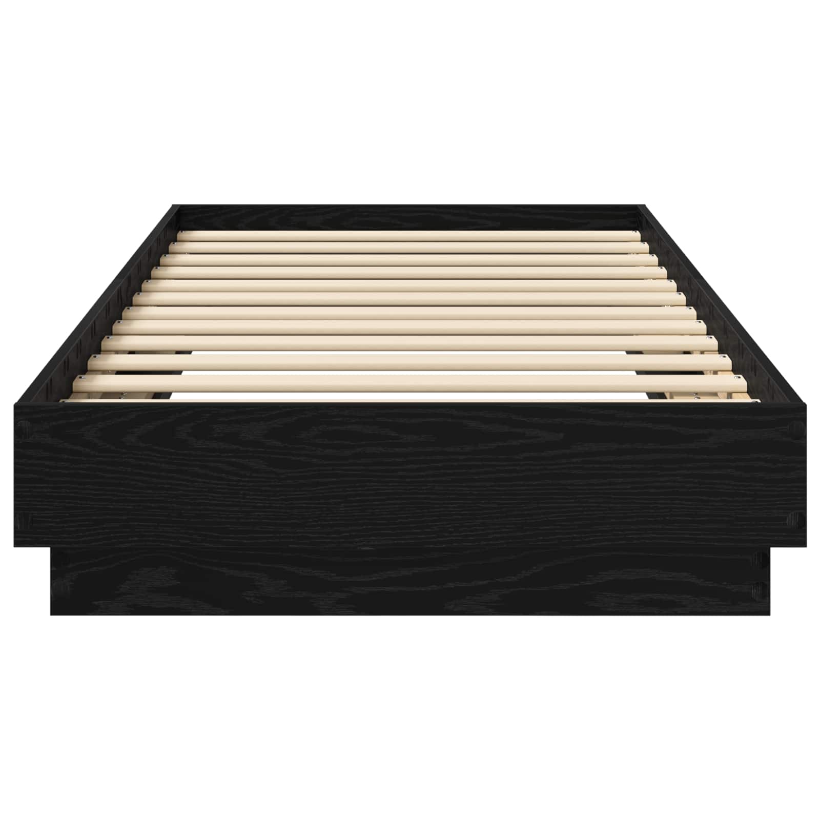 Posteljni okvir z LED Črni hrast 80 x 200 cm Inženirski les - slika 3