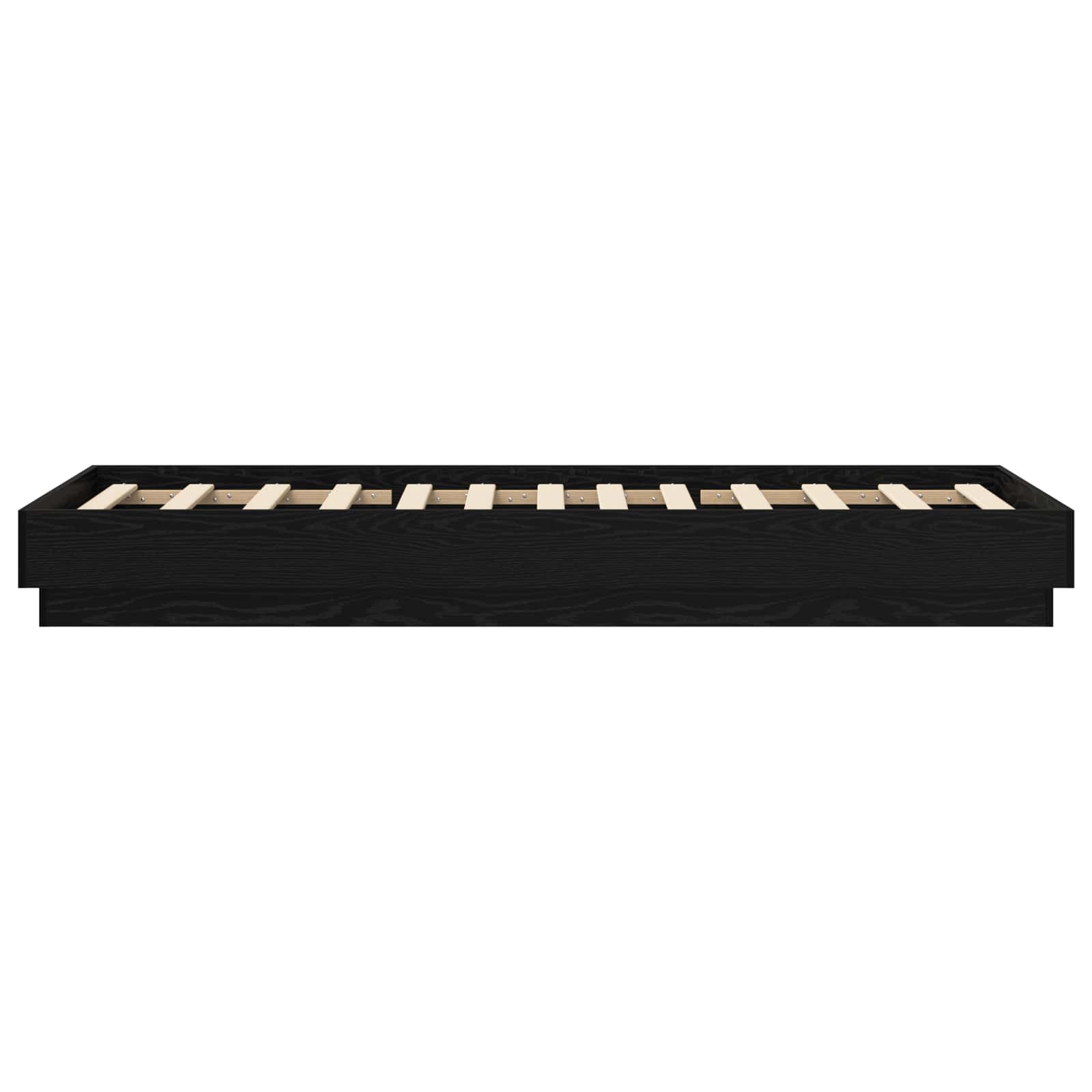 Posteljni okvir z LED Črni hrast 80 x 200 cm Inženirski les - slika 4