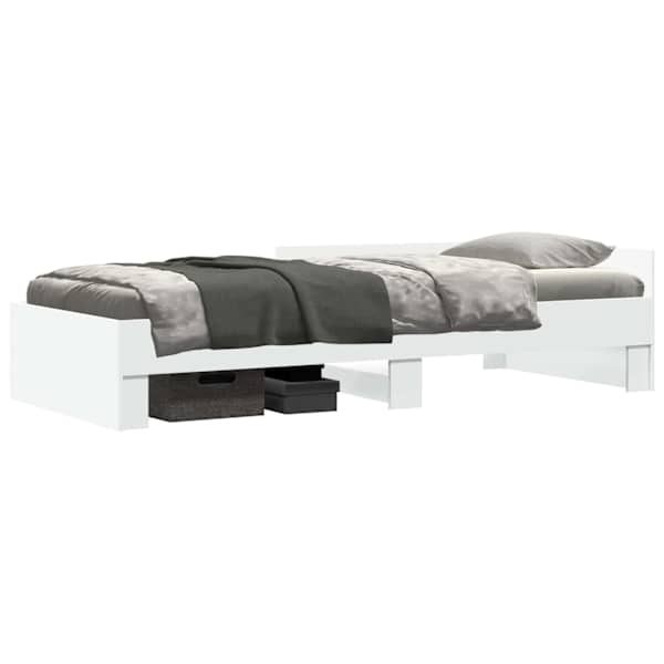 vidaXL Peatsiga voodiraam Valge 80 x 200 cm Tehispuit