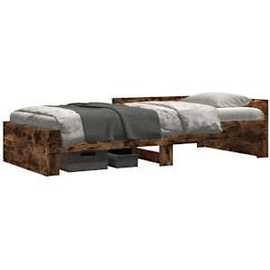 Rám postele s čelem Kouřový dub 80 x 200 cm Kompozitní dřevo - obrázek 2