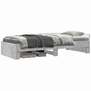 vidaXL Peatsiga voodiraam Betoonhall 80 x 200 cm Tehispuit
