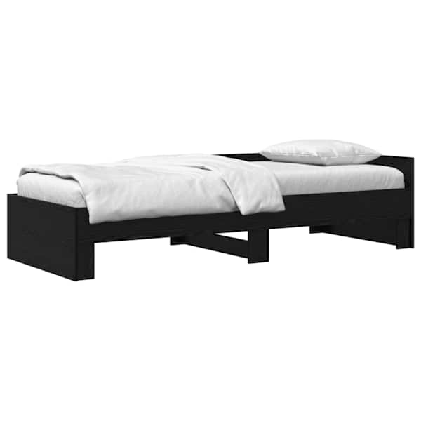 vidaXL Peatsiga voodiraam Must tamm 80 x 200 cm Tehispuit