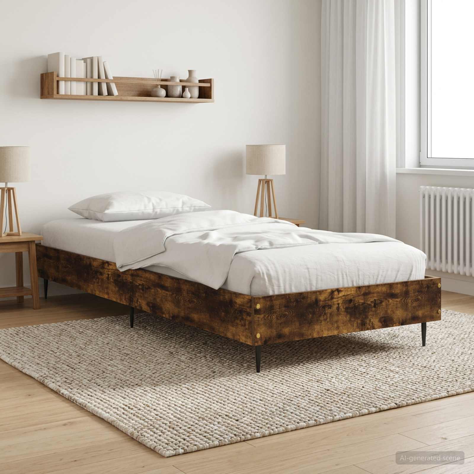 vidaXL Sängyn runko Savutammi 80 x 200 cm Tekninen puu