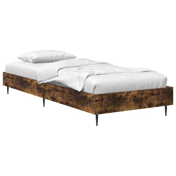 vidaXL Voodi raam Suitsutatud tamm 80 x 200 cm Tehispuit