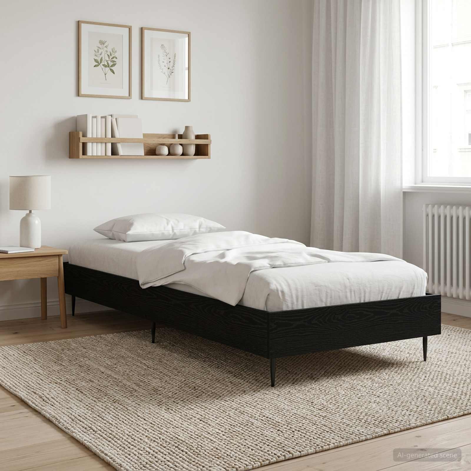 vidaXL Sängyn runko Musta tammi 80 x 200 cm Tekninen puu
