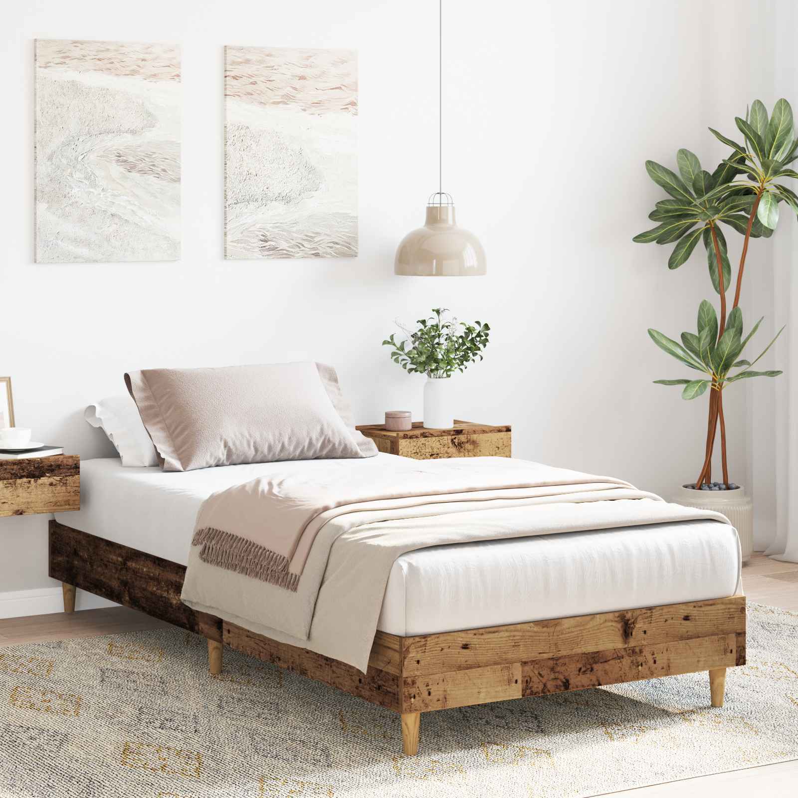 vidaXL Cadru de pat Lemn vechi 80 x 200 cm Lemn prelucrat