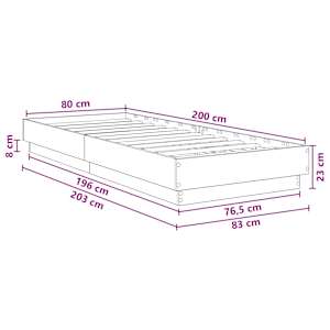Postel na podlaze Staré dřevo 80 x 200 cm Kompozitní dřevo - obrázek 6