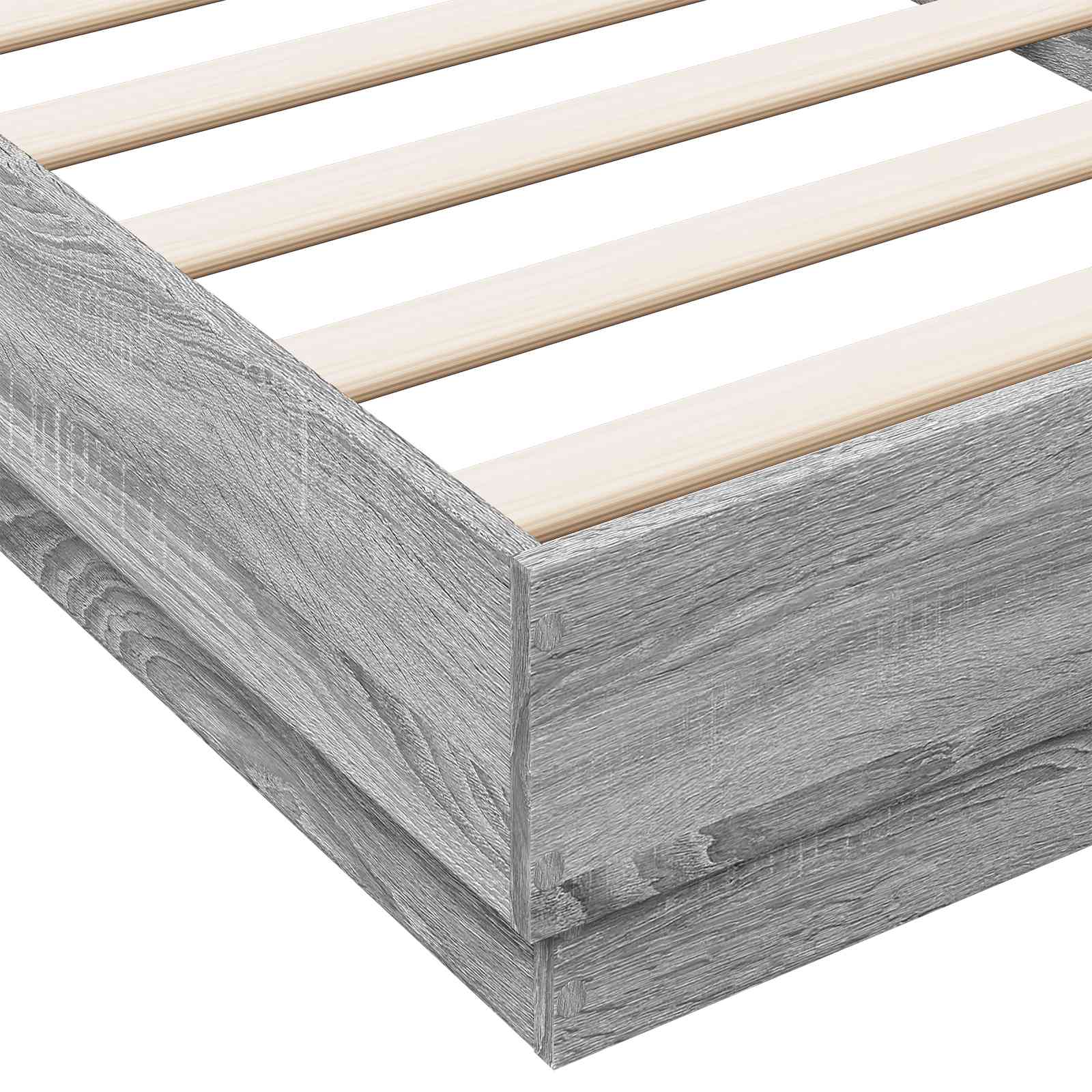 Tlorisna postelja Siva Sonoma 80 x 200 cm Inženirski les - slika 6