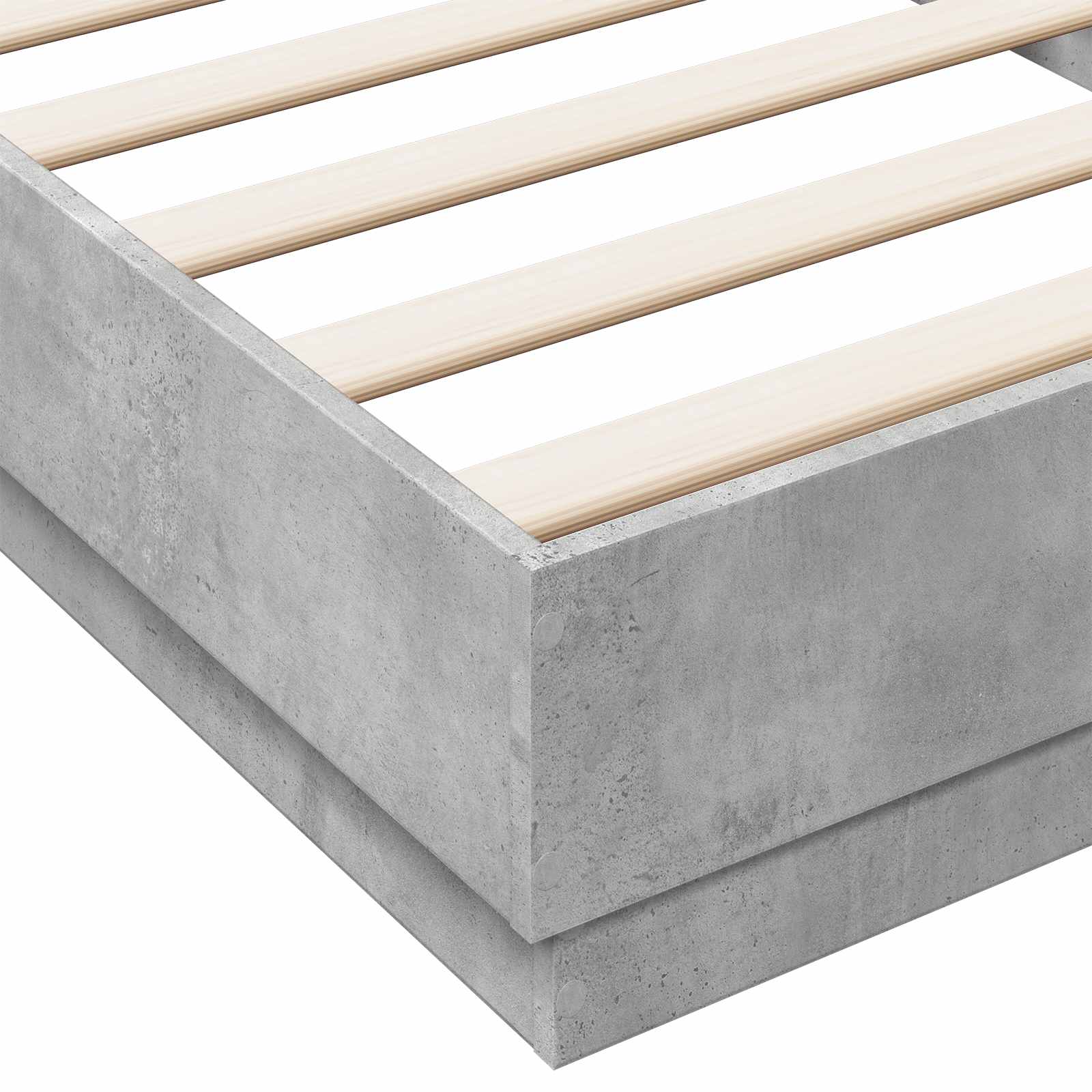 Tlorisna postelja Betonsko siva 80 x 200 cm Inženirski les - slika 6