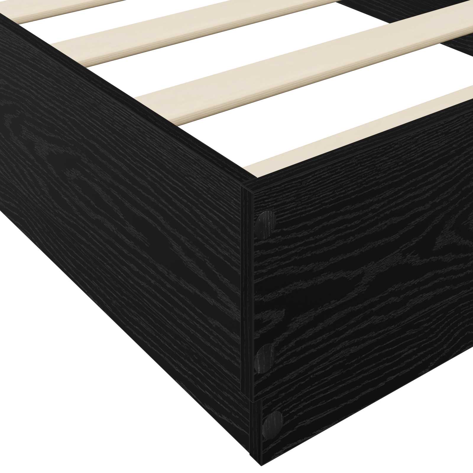 Tlorisna postelja Črni hrast 80 x 200 cm Inženirski les - slika 5