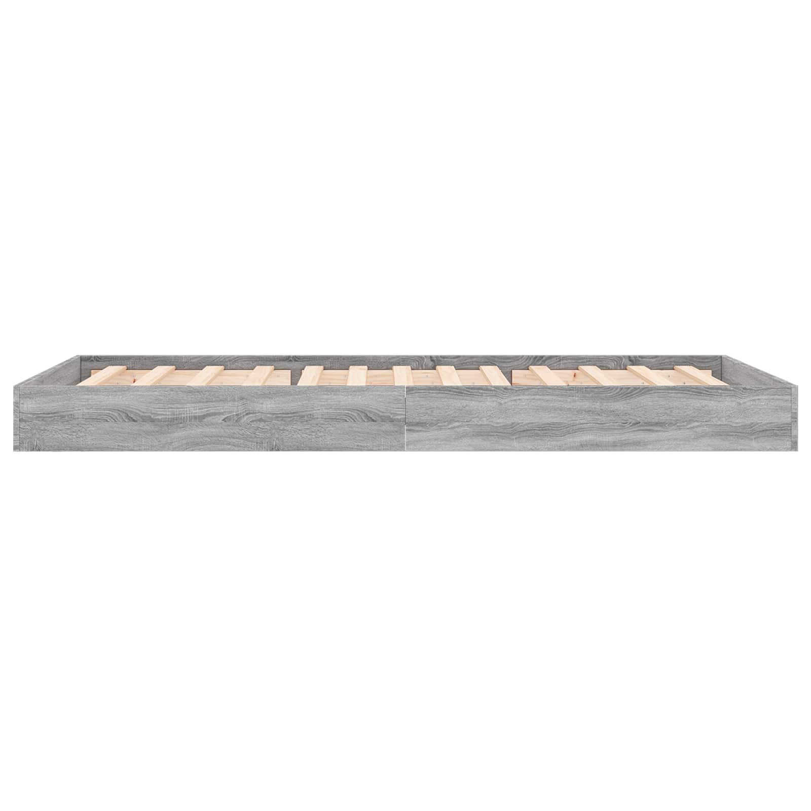 Tlorisna postelja Siva Sonoma 80 x 200 cm Inženirski les - slika 5