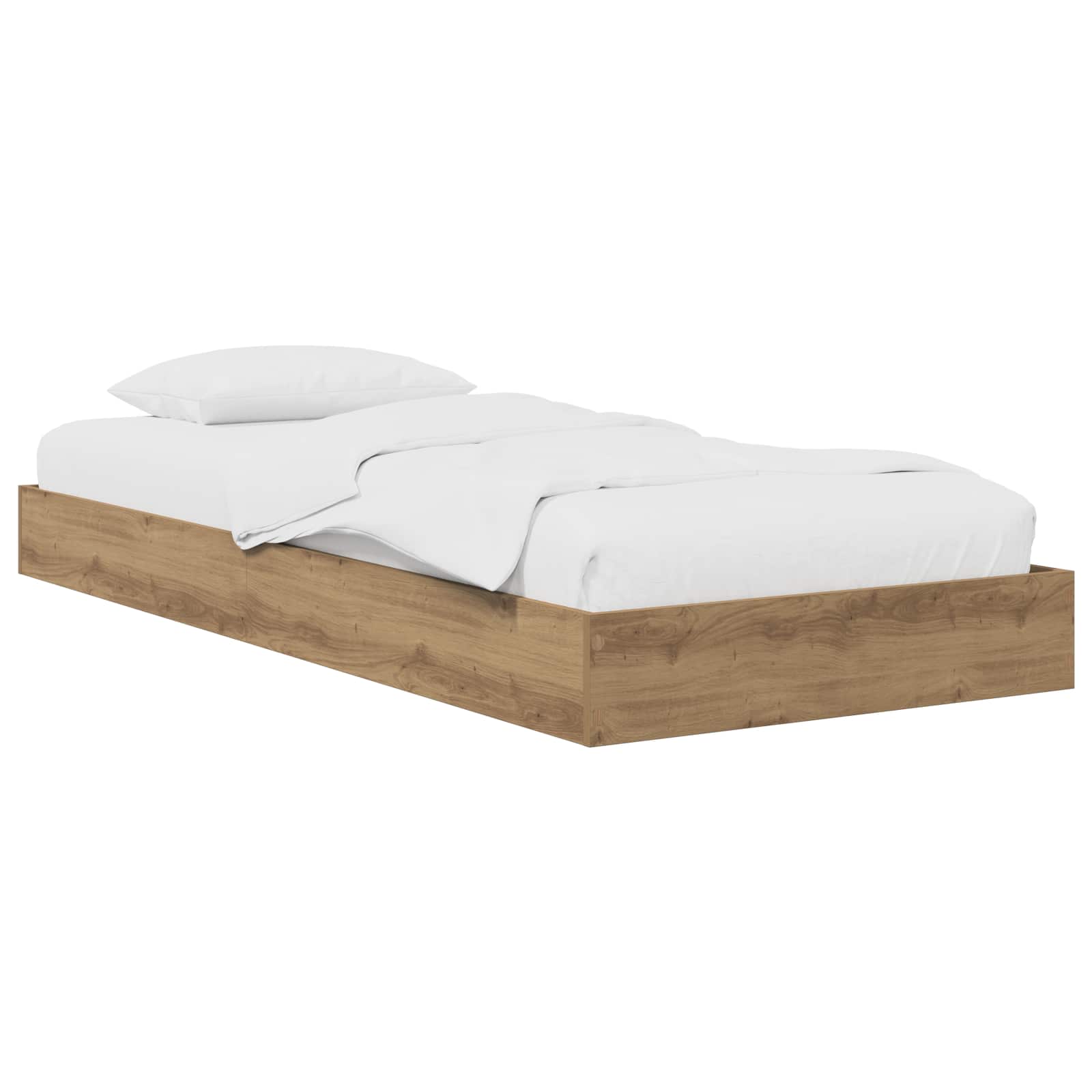 vidaXL Cadru de pat la sol Stejar Artizanal 80 x 200 cm Lemn prelucrat