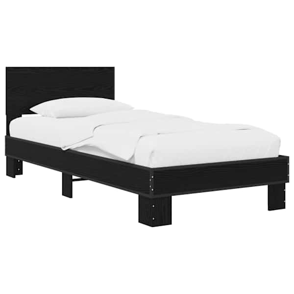 vidaXL Peatsiga voodiraam Must tamm 80 x 200 cm Tehispuit