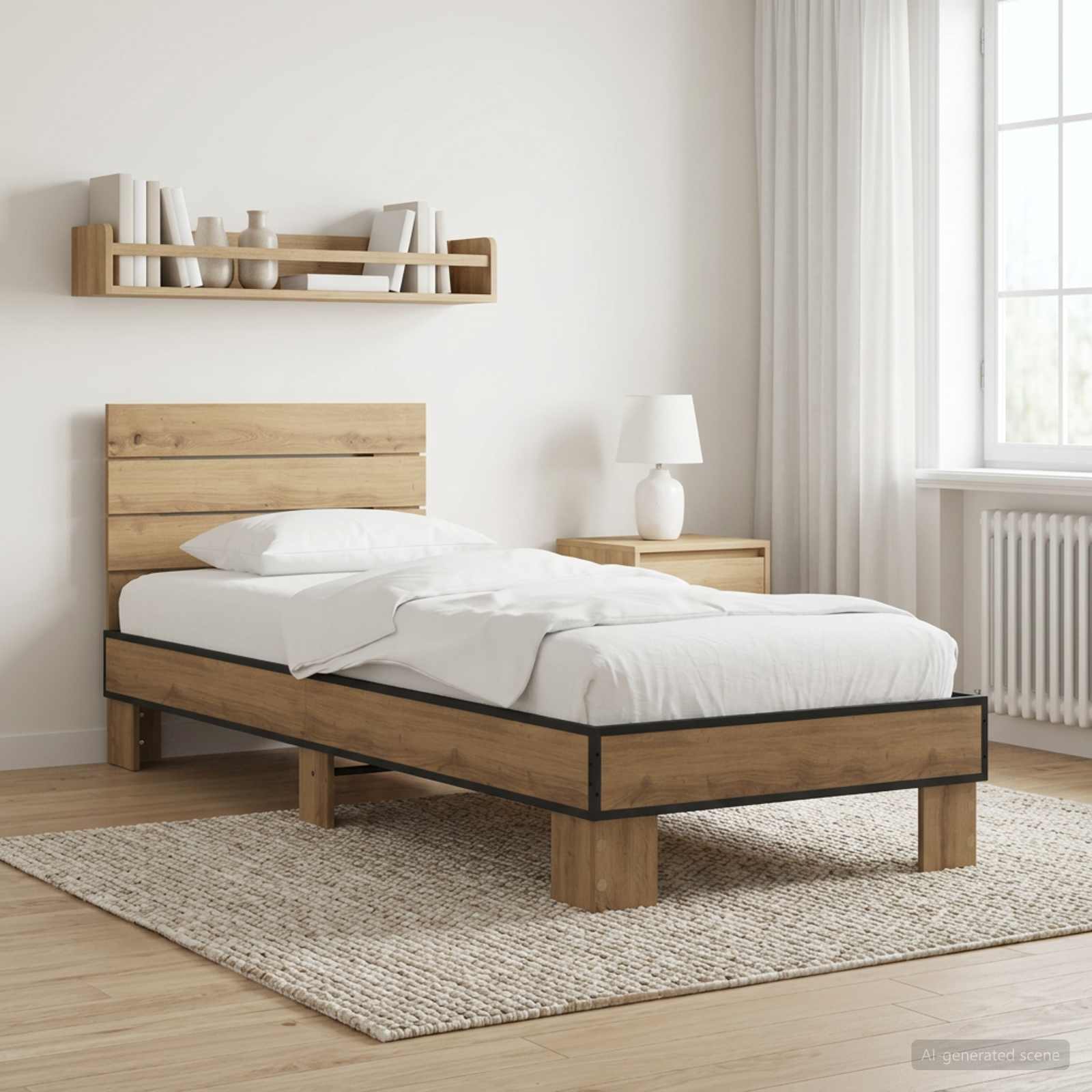 vidaXL Bettgestell mit Kopfteil Artisan-Eiche 80 x 200 cm