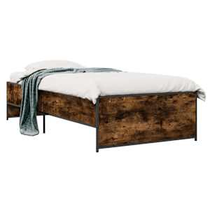 vidaXL Voodi raam Suitsutatud tamm 80 x 200 cm Tehispuit