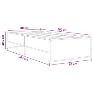 Rám postele Kouřový dub 80 x 200 cm Kompozitní dřevo - obrázek 8