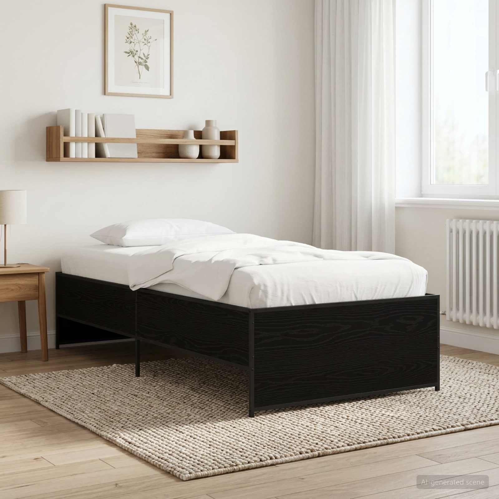 vidaXL Sängyn runko Musta tammi 80 x 200 cm Tekninen puu