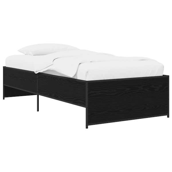 vidaXL Voodi raam Must tamm 80 x 200 cm Tehispuit