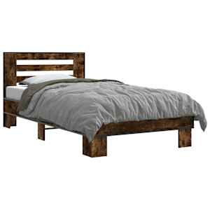 vidaXL Peatsiga voodiraam Suitsutatud tamm 80 x 200 cm Tehispuit