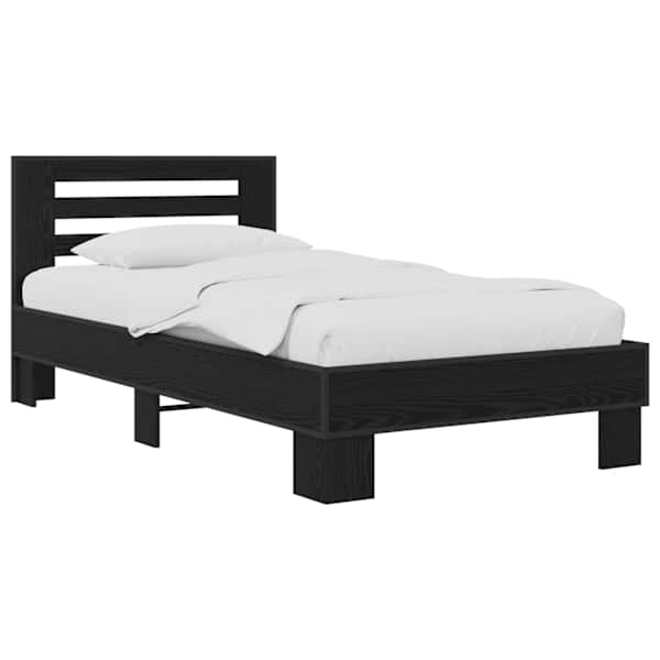 vidaXL Peatsiga voodiraam Must tamm 80 x 200 cm Tehispuit