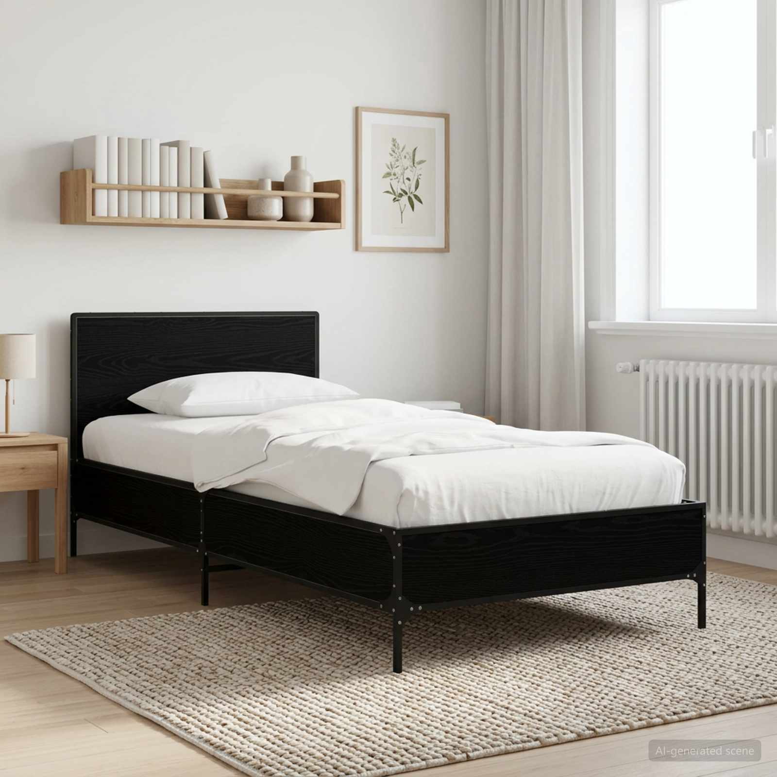 vidaXL Bettgestell mit Kopfteil Schwarze Eiche 80 x 200 cm