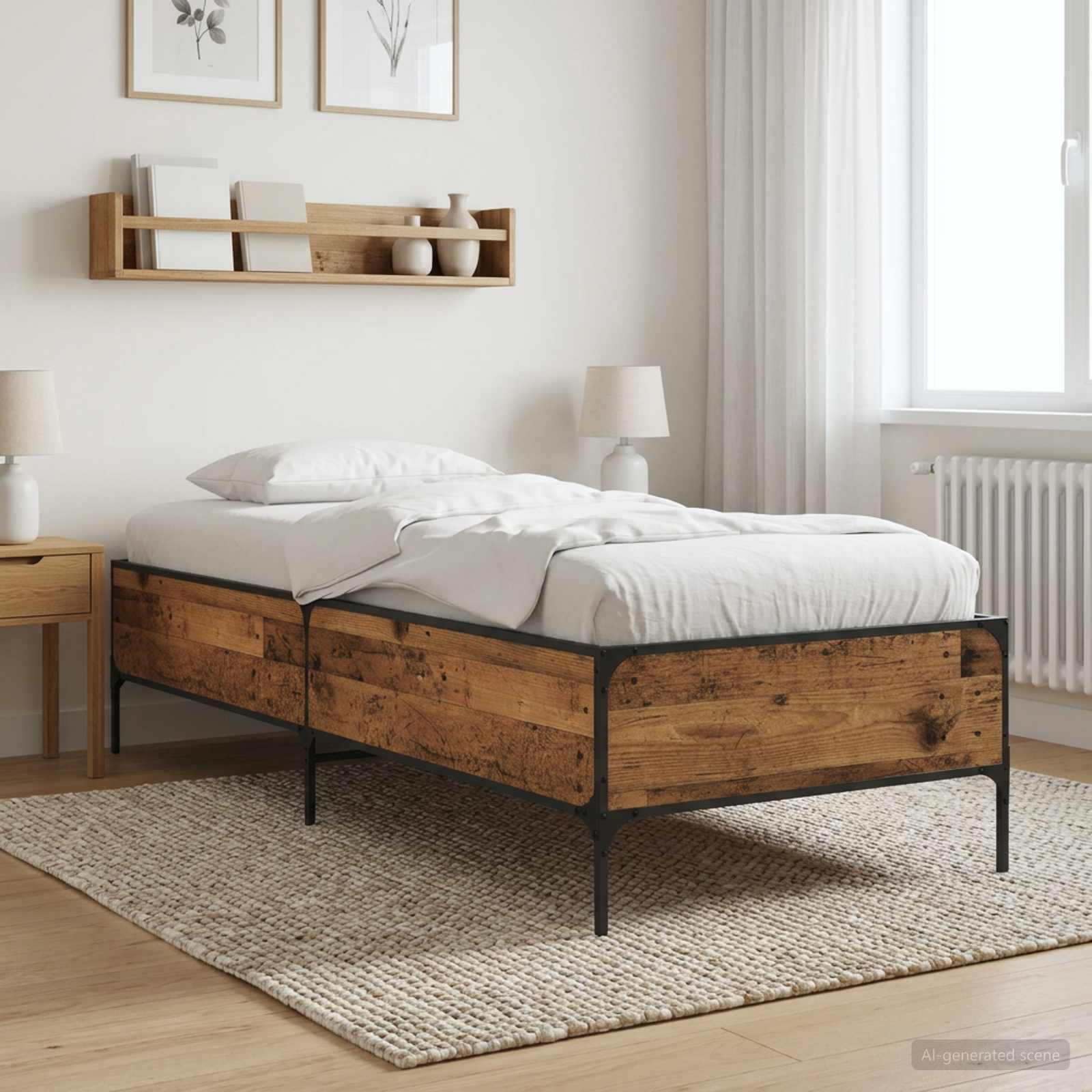 vidaXL Bettrahmen Altholz 80 x 200 cm Holzwerkstoff