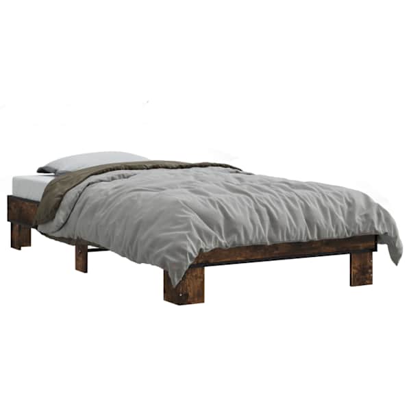 vidaXL Voodi raam Suitsutatud tamm 80 x 200 cm Tehispuit