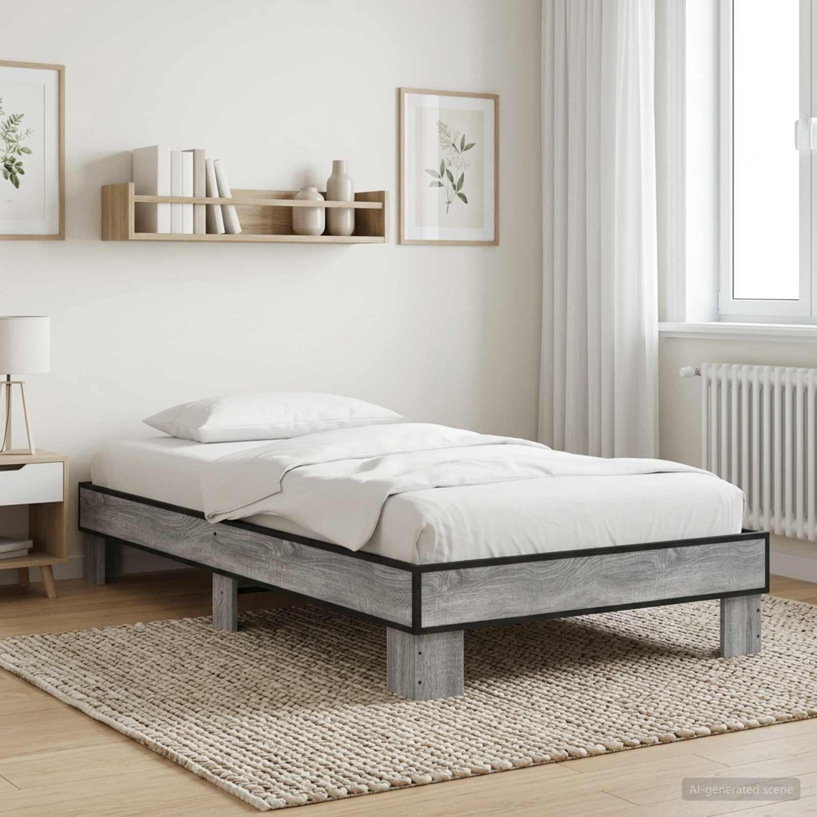vidaXL Bettrahmen Grau Sonoma 80 x 200 cm Holzwerkstoff