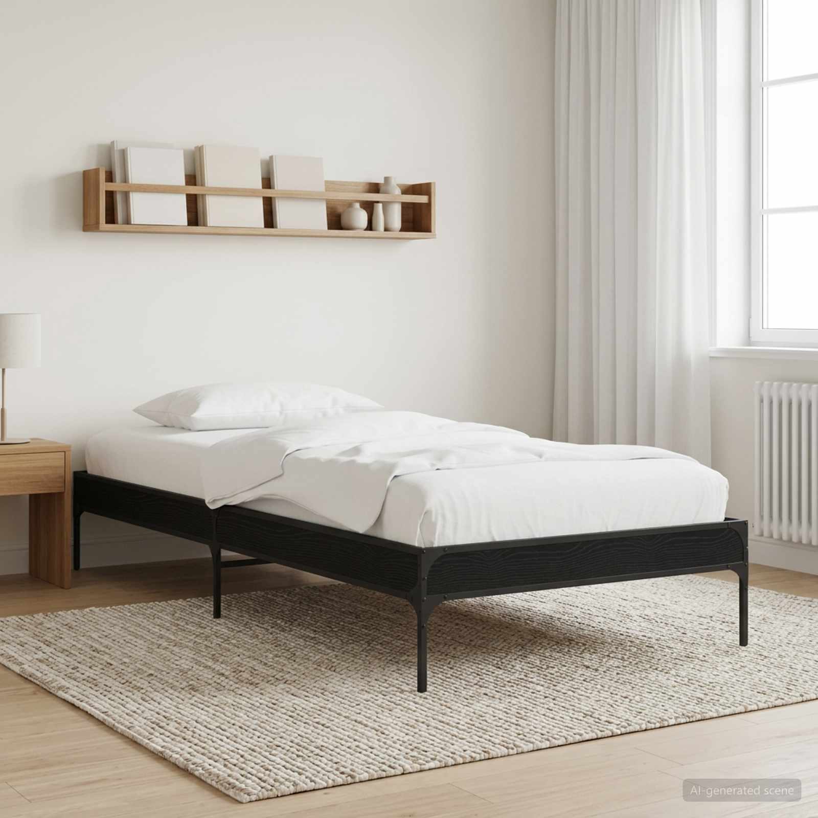 vidaXL Sängyn runko Musta tammi 80 x 200 cm Tekninen puu