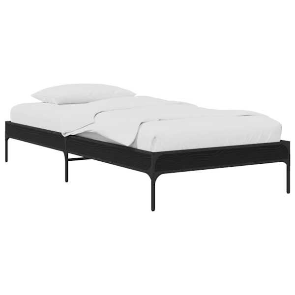 vidaXL Voodi raam Must tamm 80 x 200 cm Tehispuit