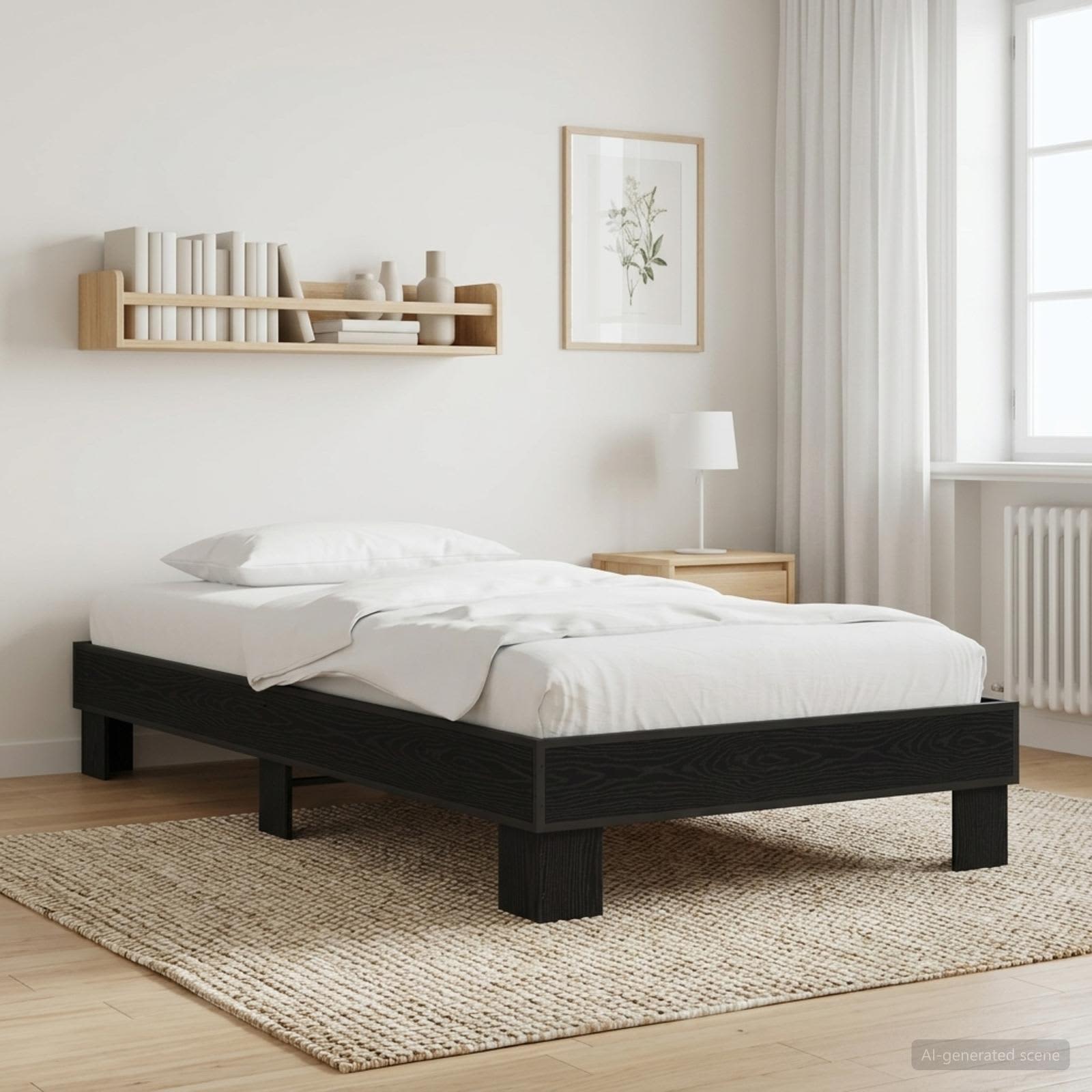 vidaXL Bettrahmen Schwarze Eiche 80 x 200 cm Holzwerkstoff